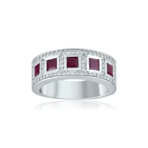 DIAMANT OG RUBIN RING HELLMAN