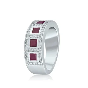 DIAMANT OG RUBIN RING HELLMAN