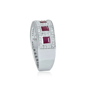 DIAMANT OG RUBIN RING HELLMAN