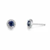 DIAMANT ØREDOBBER SAFIR OG DIAMANT