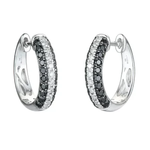 DIAMANT ØRERINGER HVITE OG SORTE DIAMANTER