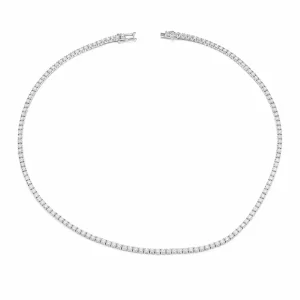 DIAMANTKJEDE HVITTGULL "TENNISKJEDE" 2,92CT