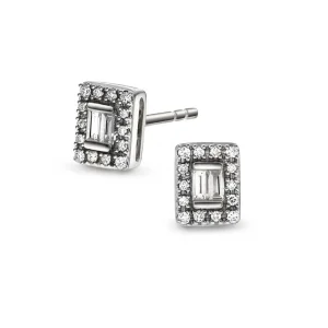 DIAMANTØREDOBBER GULL 0,15CT BAGUETTE OG BRILLIANT