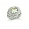 DIAMANTRING BRED 0.35CT TW.SI GRØNN AMETYST
