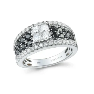 DIAMANTRING BRED 1.00CT TW.SI 0.63CT SORTE DIAMANTER