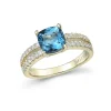 DIAMANTRING GULTGULL MED TOPAS