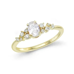 DIAMANTRING GULTGULL OVAL AND STARS