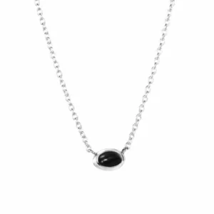 EFVA ATTLING KJEDE LOVE BEAD SØLV ONYX