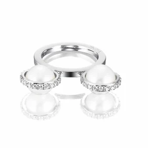 EFVA ATTLING RING DOUBLE DAY PEARLS & STARS HVITTGULL