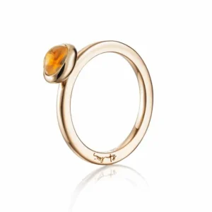 EFVA ATTLING RING LOVE BEAD CITRINE GULL