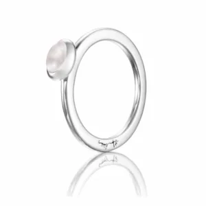 EFVA ATTLING RING LOVE BEAD SØLV ROSA KVARTS