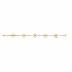 GEORG JENSEN ARMBÅND DAISY FORGYLT SØLV OG EMALJE