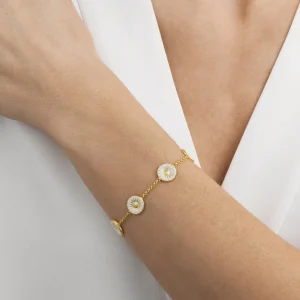 GEORG JENSEN ARMBÅND DAISY FORGYLT SØLV OG EMALJE
