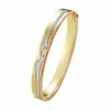 GEORG JENSEN ARMRING FUSION GULT/HVITT/ROSEGULL MED DIAMANTER