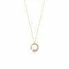 GEORG JENSEN HALSSKJEDE MERCY GULTGULL MED DIAMANTER