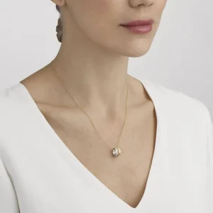 GEORG JENSEN HALSSMYKKE FUSION GULL MED DIAMANTER