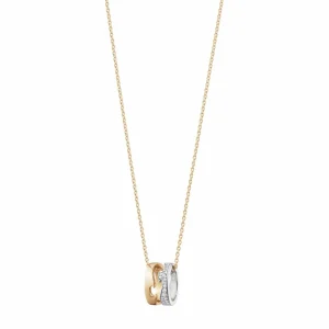 GEORG JENSEN KJEDE MED ANHENG FUSION ROSE/HVITTGULL MED DIAMANTER