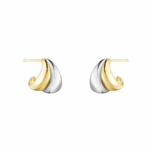 GEORG JENSEN ØREDOBBER CURVE SØLV & GULL