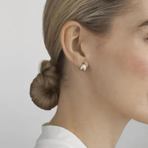 GEORG JENSEN ØREDOBBER CURVE SØLV & GULL