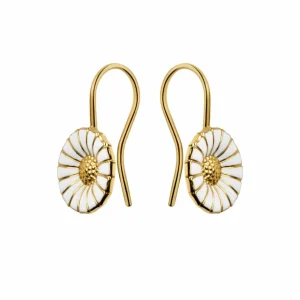 GEORG JENSEN ØREDOBBER DAISY FORGYLT SØLV OG EMALJE