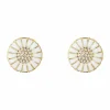 GEORG JENSEN ØREDOBBER DAISY FORGYLT SØLV OG DIAMANTER