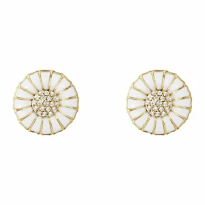 GEORG JENSEN ØREDOBBER DAISY FORGYLT SØLV OG DIAMANTER