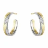 GEORG JENSEN ØREDOBBER FUSION GULL MED DIAMANTER STORE