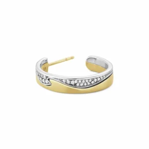 GEORG JENSEN ØREDOBBER FUSION GULL MED DIAMANTER STORE