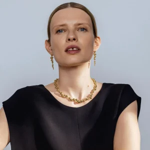 GEORG JENSEN ØREDOBBER MED HENG MOONLIGHT GRAPES GULTGULL