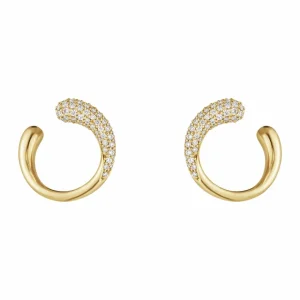 GEORG JENSEN ØREDOBBER MERCY GULTGULL MED DIAMANTER