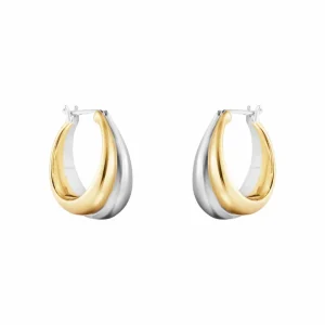 GEORG JENSEN ØRERINGER CURVE SØLV & GULL