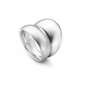 GEORG JENSEN RING BRED CURVE SØLV