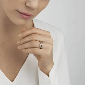 GEORG JENSEN RING DOBBEL MAGIC HVITTGULL
