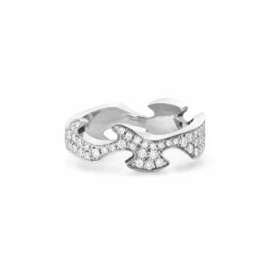 GEORG JENSEN RING FUSION SENTER RING HVITTGULL