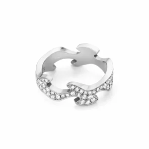 GEORG JENSEN RING FUSION SENTER RING HVITTGULL