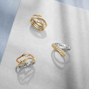 GEORG JENSEN RING MAGIC HVITTGULL MED DIAMANTER