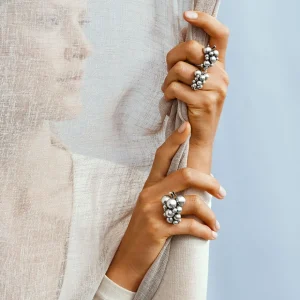 GEORG JENSEN RING MOONLIGHT GRAPES SØLV