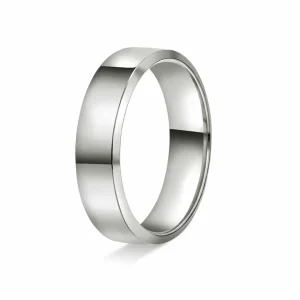 GIFTERING HELLMAN HVITTGULL 5MM FLAT MED SKRÅKANT