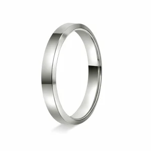 GIFTERING HELLMAN HVITTGULL 3MM FLAT MED SKRÅKANT
