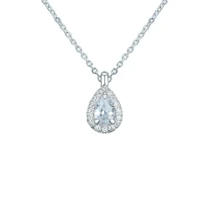 HALSSMYKKE MED DIAMANT PÆRE OG BRILLIANTCUT 0,49CT MED KJEDE