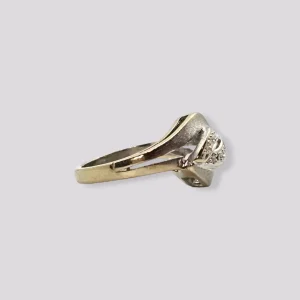 HELLMAN VINTAGE RING HVITTGULL MED DIAMANTER