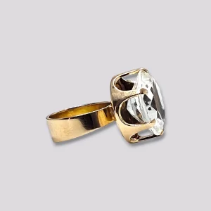 HELLMAN VINTAGE RING MED BERGKRYSTALL