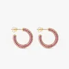 IZABEL DISPLAY HOOPS COLORFUL GOLDPLATED PINK