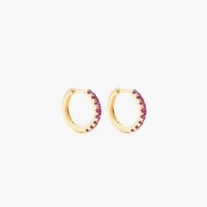 IZABEL DISPLAY HOOPS MINI GOLDPLATED PINK