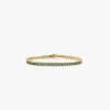 IZABEL DISPLAY TENNIS ARMBÅND SQUARE GOLDPLATED GREEN