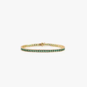 IZABEL DISPLAY TENNIS ARMBÅND SQUARE GOLDPLATED GREEN