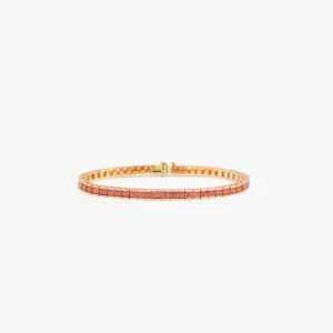 IZABEL DISPLAY TENNIS ARMBÅND SQUARE GOLDPLATED ORANGE