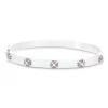KOLOURS ARMRING STUD HVITTGULL MED BRUNE DIAMANTER