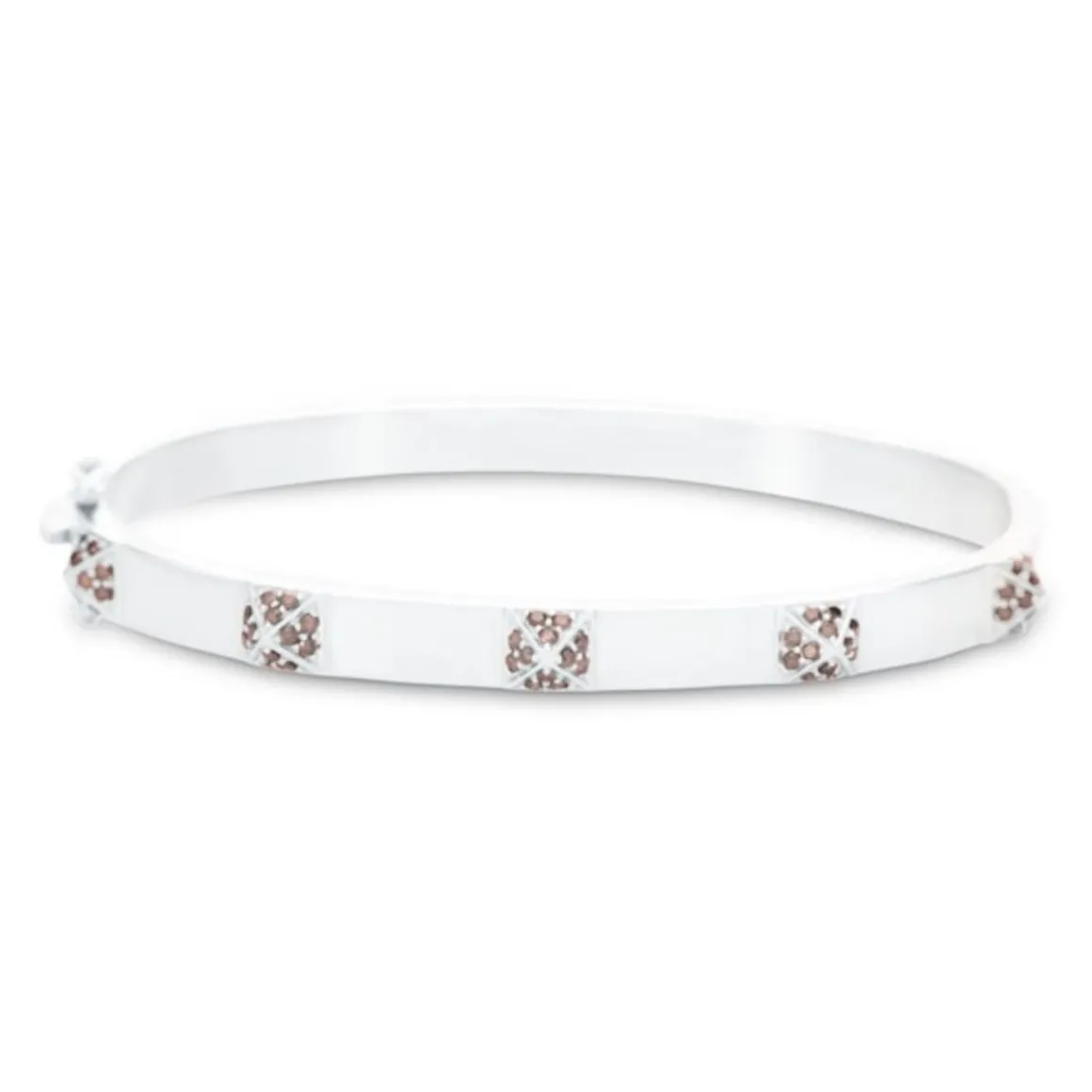 kolours_armring_stud_hvit_0.webp KOLOURS ARMRING STUD HVITTGULL MED BRUNE DIAMANTER