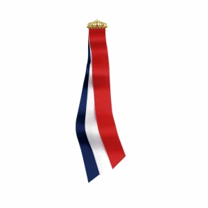 17. MAI SLØYFE FILIGRAN KRONE FORGYLT SØLV